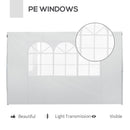 Set 2 Pareti Laterali per Gazebo 3x3 m Pieghevoli 295x200 cm in tessuto Oxford con Finestre Bianco