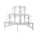 Portavaso in Metallo Scaletta 3 Gradini 81x58H60cm Bianco