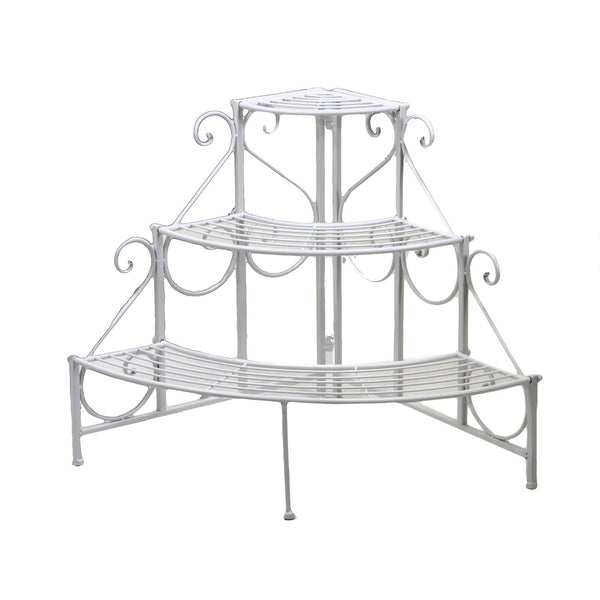 sconto Manique Métal Échelle 3 Marches 81x58H60cm Blanc