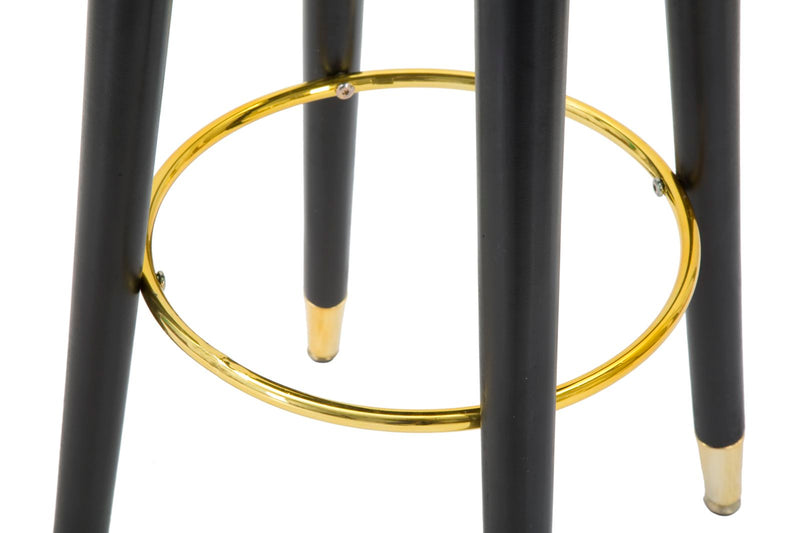 Sgabello Bar Paris Oro Ø 35x74 cm in Legno e Poliestere