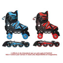 Pattini Classici e in Linea Roller 2 in 1 Misura Regolabile 39-42 Ruote Intercambiabili Blu o Rosso