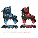 Pattini Classici e in Linea Roller 2 in 1 Misura Regolabile 31-34 Ruote Intercambiabili Blu o Rosso