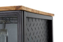 Mobile Iron School Porta Bottiglie 81x42x162,5 cm in Ferro e Legno di Abete Nero e Marrone