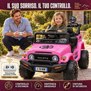 Macchina Elettrica per Bambini Fuoristrada Toyota Fj Cruiser 12V Telecomando Ruote in Gomma e Sedile in Pelle Rosa