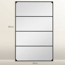 Specchio da Parete in Stile Industriale con 4 Ganci 109x2x69 cm in Vetro Multistrato Metallo e MDF Nero