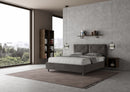Letto Matrimoniale con Alzata Comoda Imbottito in Microfibra Appia Grigio Varie Misure
