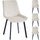 Set 4 Sedie da Pranzo Rivestimento Velluto Beige Sedia Ufficio Casa Ergonomica