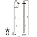 Doccia da Giardino ad Acqua Fredda in Acciaio Inox Soffione Rotondo Sined Luna TMP  
