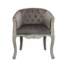 Poltrona Coreen in Velluto Taupe 61x61x71 h cm in Legno Tortora