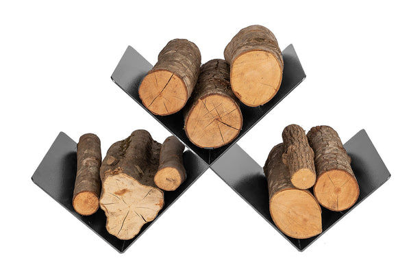 Porta Legna a Leggio 78x35x40 cm in Ferro Verniciato Grigio Martellato prezzo