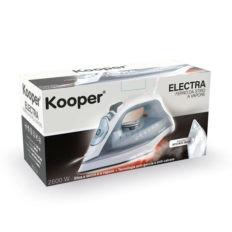 Ferro da Stiro 320ml 2600W Kooper Electra Bianco e Grigio