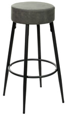 Sgabello da Bar Alto in Metallo Seduta in Tessuto Motti Dallas Grigio