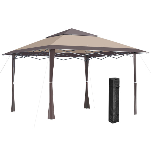prezzo Tonnelle de Jardin 3,96x3,96m en Métal Kaki et Café