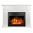 Camino Elettrico da Pavimento 100x132x30 cm Effetto Fiamma 1950W Sicilia & Carmen Panna