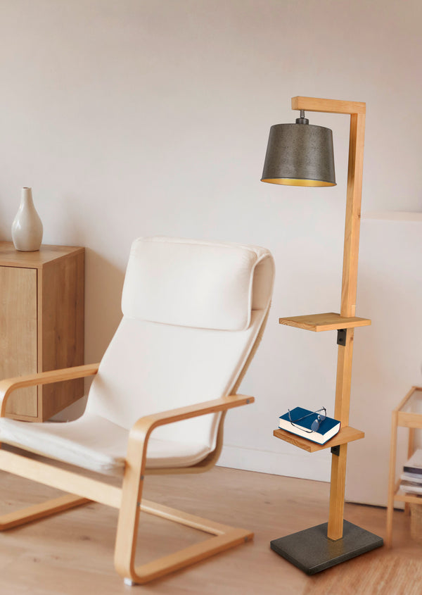 Lampadaire d'intérieur E27 en bois naturel Bois naturel sconto