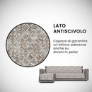 Copridivano con Penisola Sinistra in Poliestere e Cotone Marrone Varie Misure