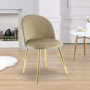 Set 4 Sedie 50x45x80 cm in Tessuto Vellutato Piedi Oro Tortora