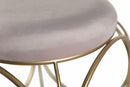 Sgabello Tondo Ø40x46 cm in Ferro e Velluto Soriani Rosa Cipria