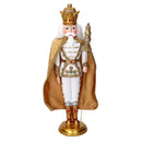 Soldatino Schiaccianoci in resina con mantello argento e oro cm 11,5x10,4xh39