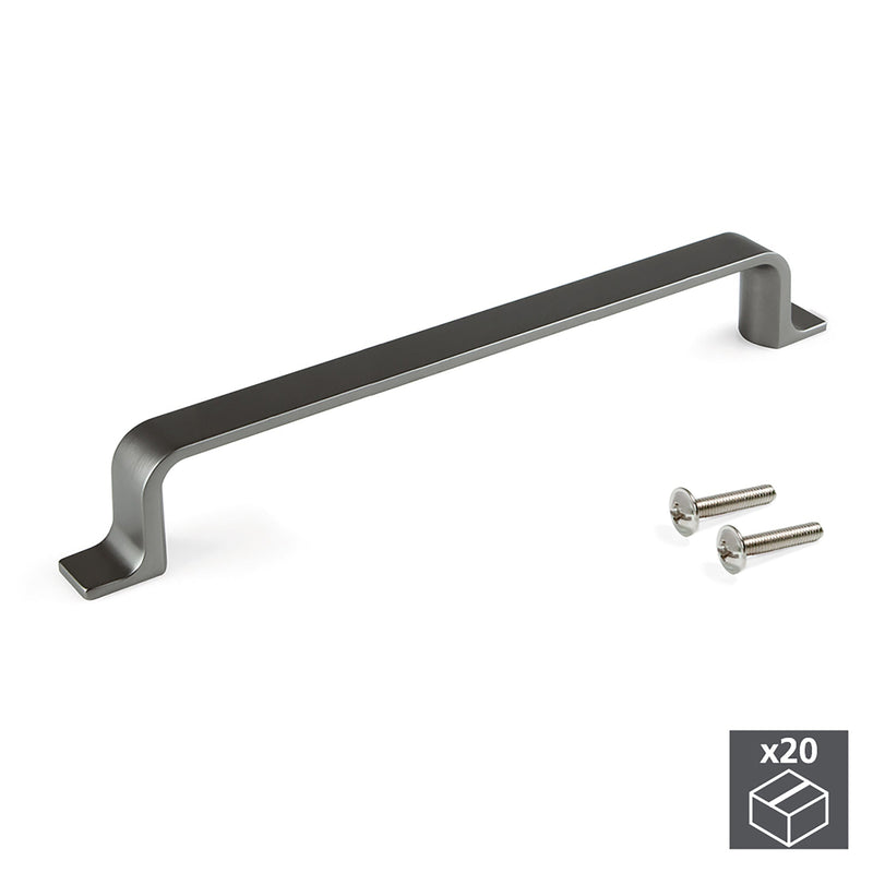 Maniglie per Mobile Interasse 160 mm Zama Colore Titanio 20 Pezzi Emuca