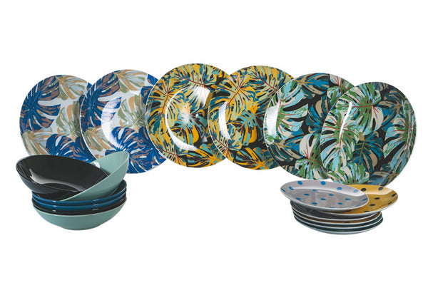 Service de Table 18 Pièces en Porcelaine et Grès Multicolore VdE Tivoli 1996 Copacabana acquista