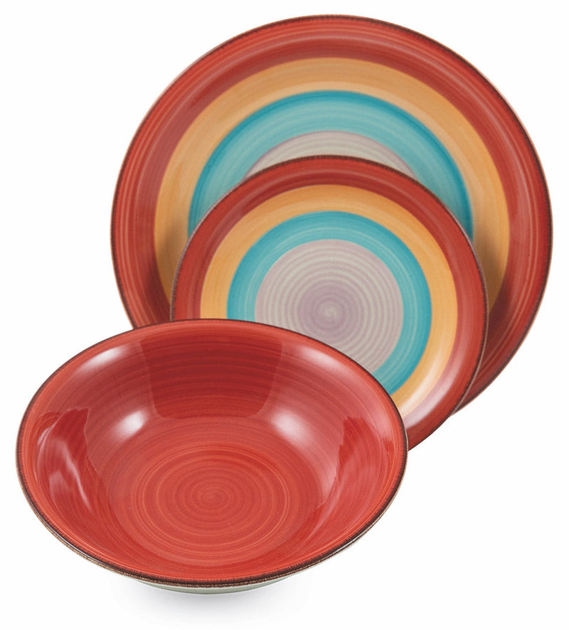 Servizio Piatti 18 Pezzi in Hard Dolomite Soriani Panarea Multicolor