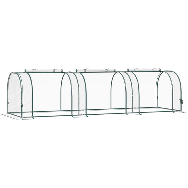 sconto Serre de Jardin pour Plantes avec 3 Portes en Acier et PVC 300x100x80 cm