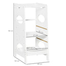 Torre Montessoriana per Bambini 40x50x90 cm Altezza Regolabile in MDF Bianca
