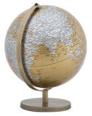 Mappamondo Arancione Ø25x34 cm Metallo e Plastica Oro Ruggine e Argento