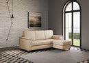 Divano 3 Posti con Pouf 208x155x85 cm Marrak in Tessuto Beige