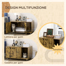 Mobile Porta Lettiera per Gatti 91x52x49,5 cm con Tiragraffi Marrone