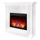 Camino Elettrico da Pavimento 100x100x32 cm Effetto Fiamma 1500W Sofia & Lorance Bianco