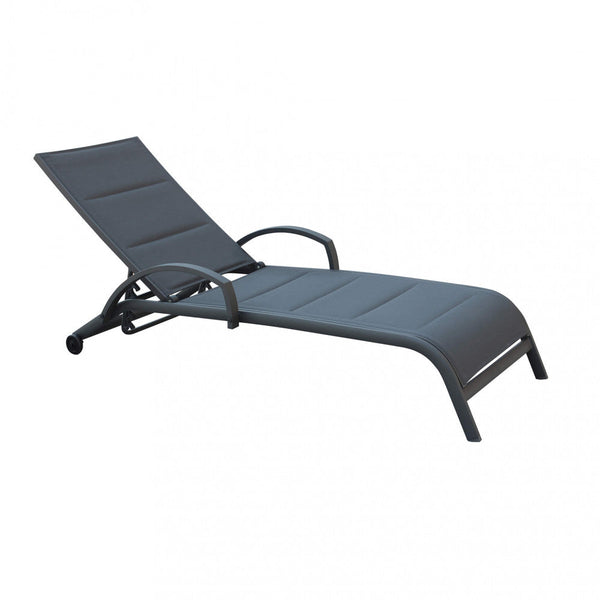 Bain de soleil de jardin empilable Malaga 196,5x71x92,5 h cm en aluminium anthracite prezzo