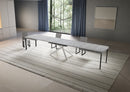  Tavolo Allungabile 180-440x90x74 cm Niket Cemento Gambe Bianche