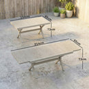 Tavolo da Giardino Allungabile 154-214x85x73 cm per 8-10 Persone in Alluminio e Acciaio Grigio      