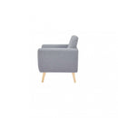 Poltrona Burton 84x79x86 h cm in Tessuto Grigio chiaro