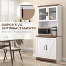 Credenza per Cucina con Armadietto a 2 Ante e Piano di Lavoro 72x40x178 cm in MDF Bianco