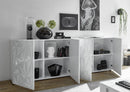 Mobile Buffet 4 Ante 241x42x84 cm in Legno TFT Praga Bianco Lucido