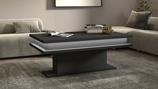 Tavolino Soggiorno 100x55x42 cm Little Big con LED Grigio Antracite Opaco online