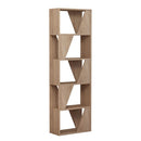 Libreria 5 Ripiani 54x24x168 cm in MDF Frame Rovere