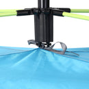 Tenda da Spiaggia Pop Up 220x173x120 cm con Porta a Cerniera in Poliestere e Fibra di Vetro Blu Chiaro e Giallo  