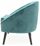 Poltrona Imbottita in Velluto con Gambe in Legno Soriani Verde Tiffany