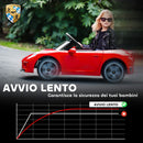 Macchina per Bambini 3-5 Anni con Licenza Ufficiale RUF GT Telecomando Cintura di Sicurezza e Musica Rosso      