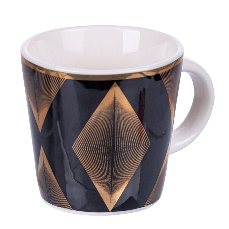 Set 6 Tazzine da Caffè Ø6x5,5 cm in Bone China VdE Tivoli 1996 Mondrian