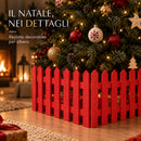 Staccionata per Albero di Natale 40x29,5x1 cm Recinto Decorativo Rosso      
