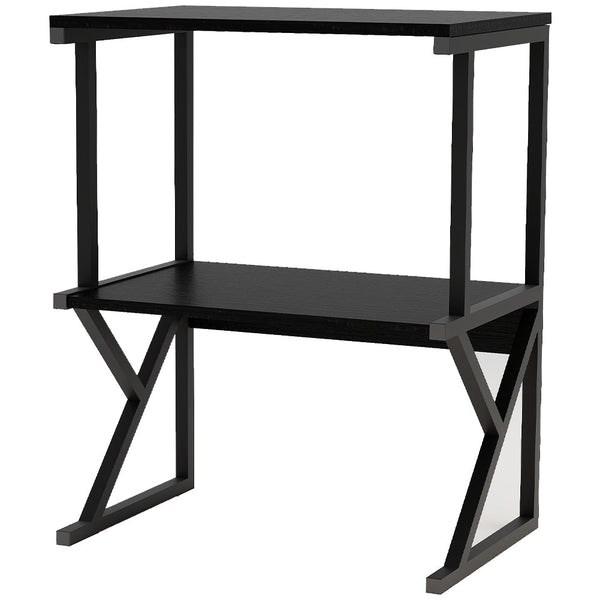 sconto Scaffale da Scrivania Multiuso 3 Ripiani 54x37x69 cm per Stampante Ufficio in MDF Nero