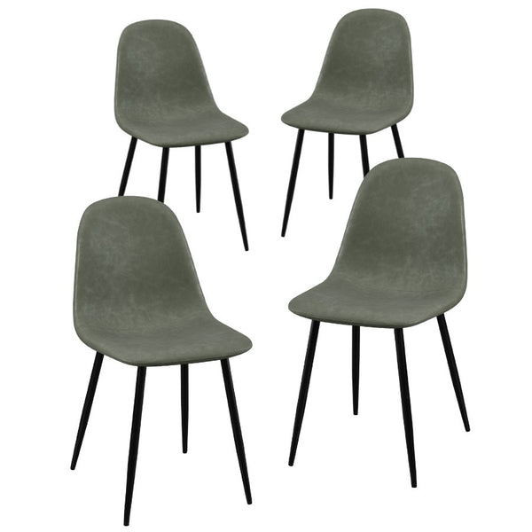 sconto Lot de 4 chaises 43x42x86 cm en simili cuir vert Bella