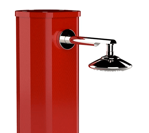 Doccia Solare da Esterno Giardino 40L Miscelatore Temporizzato e Lavapiedi Arkema Big Jolly Vari Colori