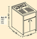 Mobile Lavatoio da Esterno in Polipropilene e Alluminio 60x50x83 cm Bianco  