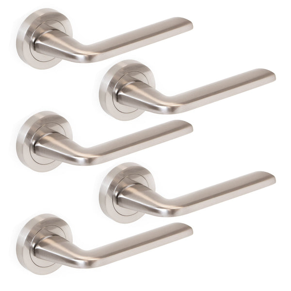Poignées Sydney pour Portes Intérieures Ø50 mm Aluminium et Zamak Nickel Satiné 5 Jeux. Emuca sconto